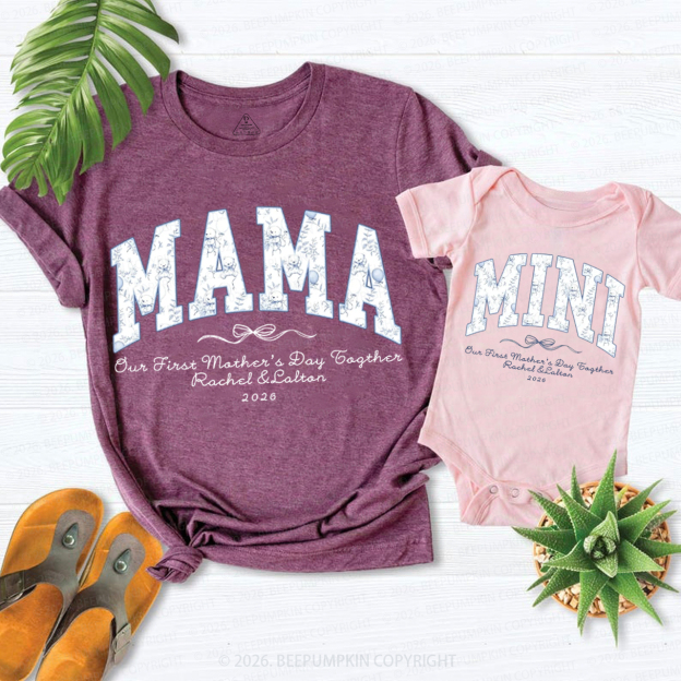 Personalized Our First Mothers Day Together Teddy Bear Mom&Me Matching T-Shirts