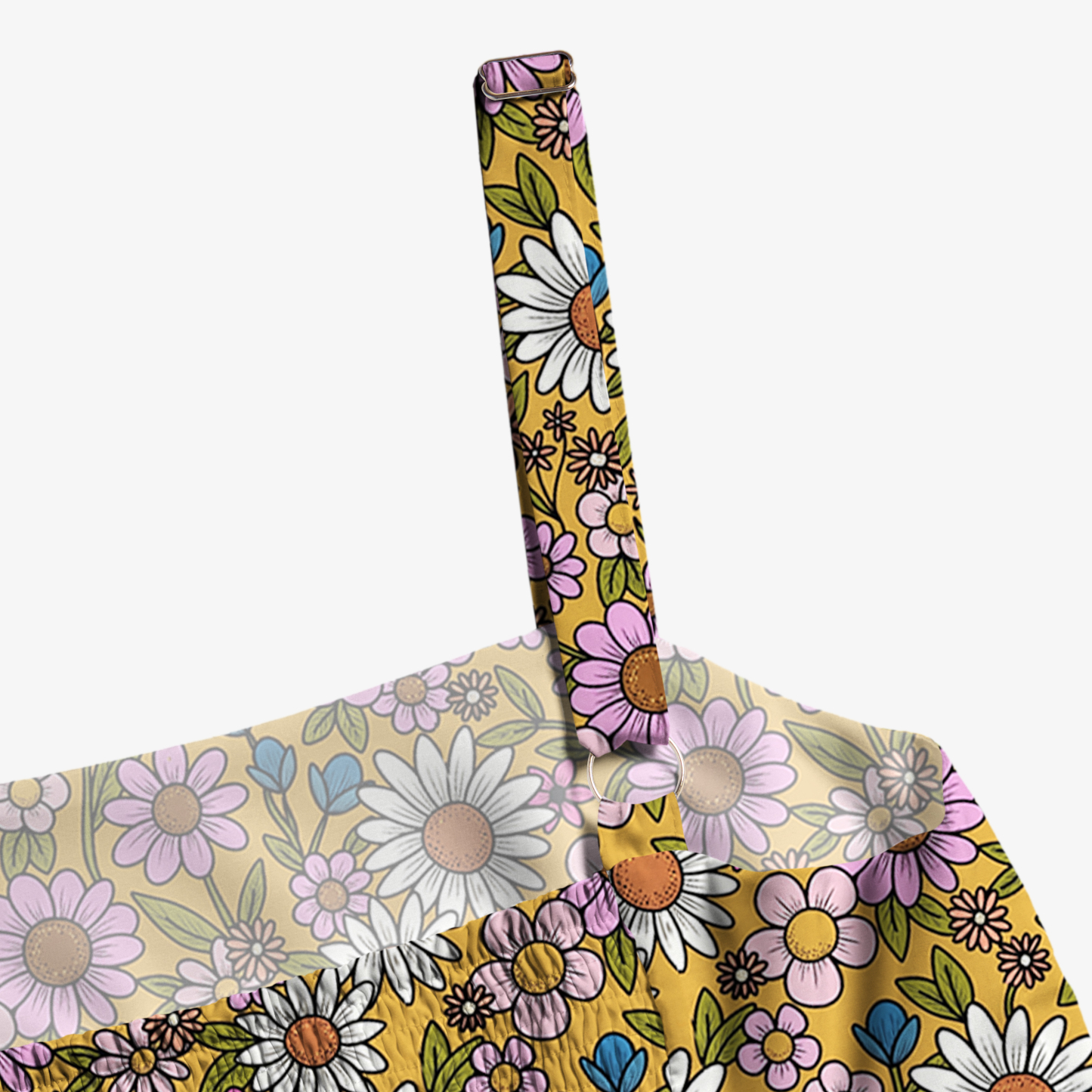 Retro Daisy Floral All-Over Print Women’s Voile Cami Dress