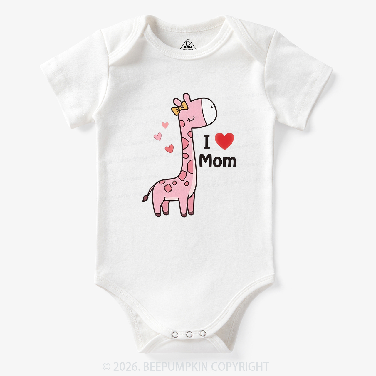 I Love Mom and Dad Giraffe Bodysuit