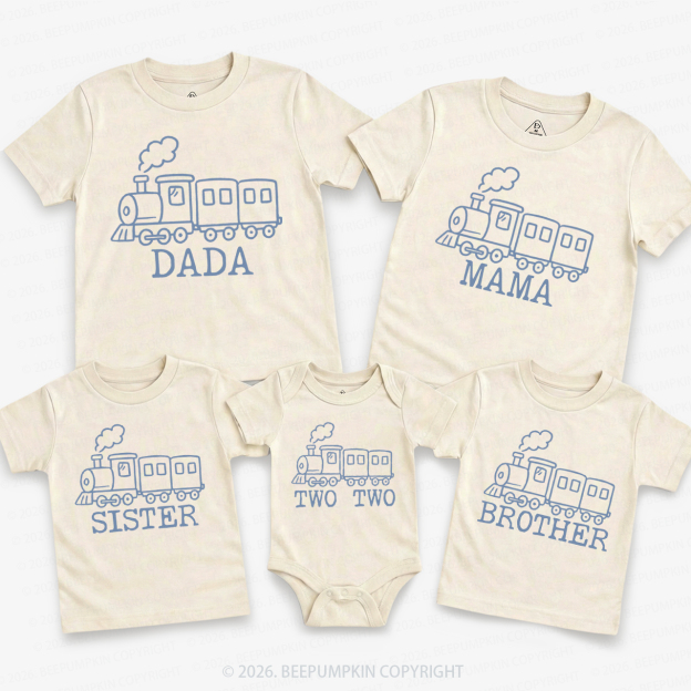 Personalized Train Chugga Chugga Family Matching T-Shirts