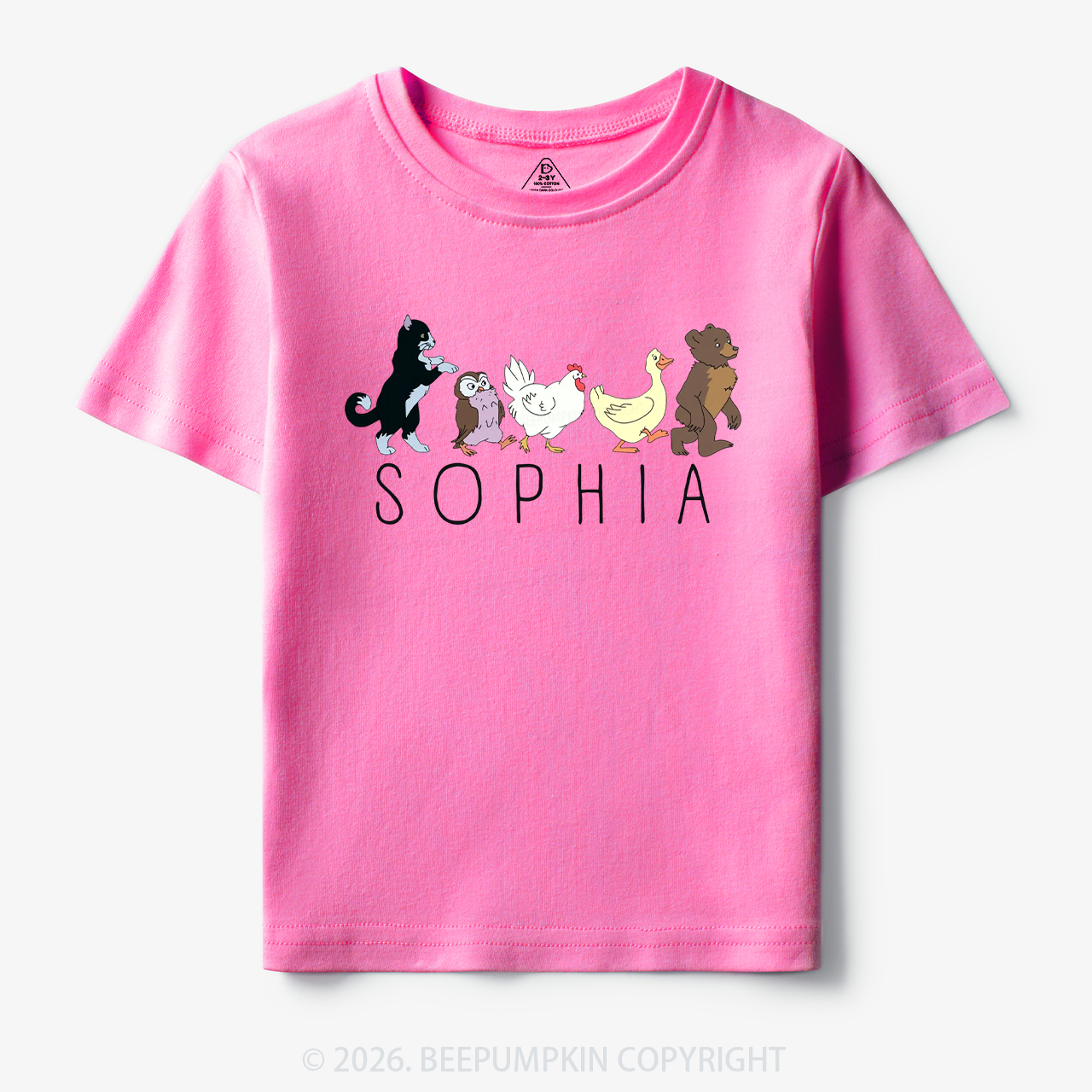 Personalized Cute Animal Friends Toddler&Kid's Tees