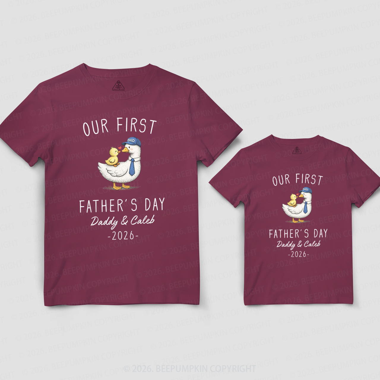 Personalized Our First Fathers Day Goose Dad&Me Matching Shirts