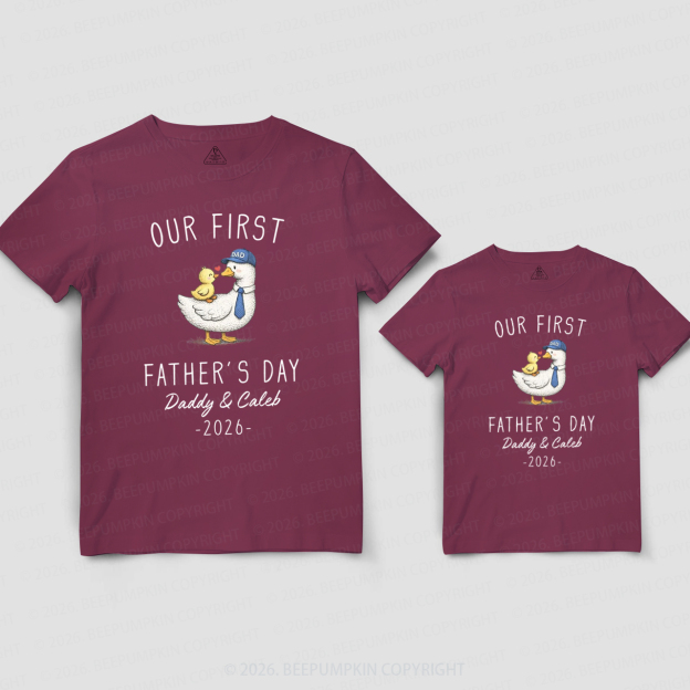 Personalized Our First Fathers Day Goose Dad&Me Matching Shirts