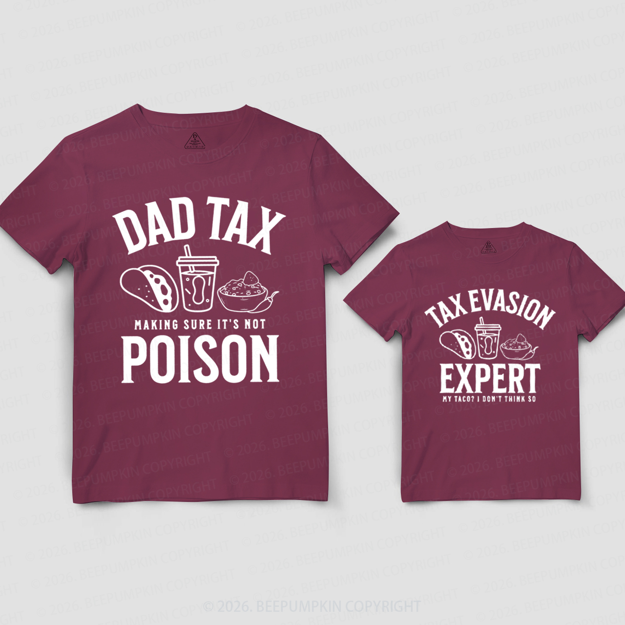 Dad Tax Funny Taco Dad&Me Matching Shirts