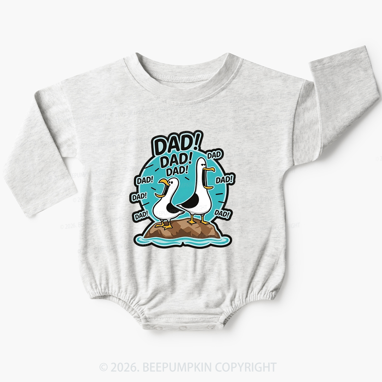 Funny Seagull DAD Baby Bubble Romper