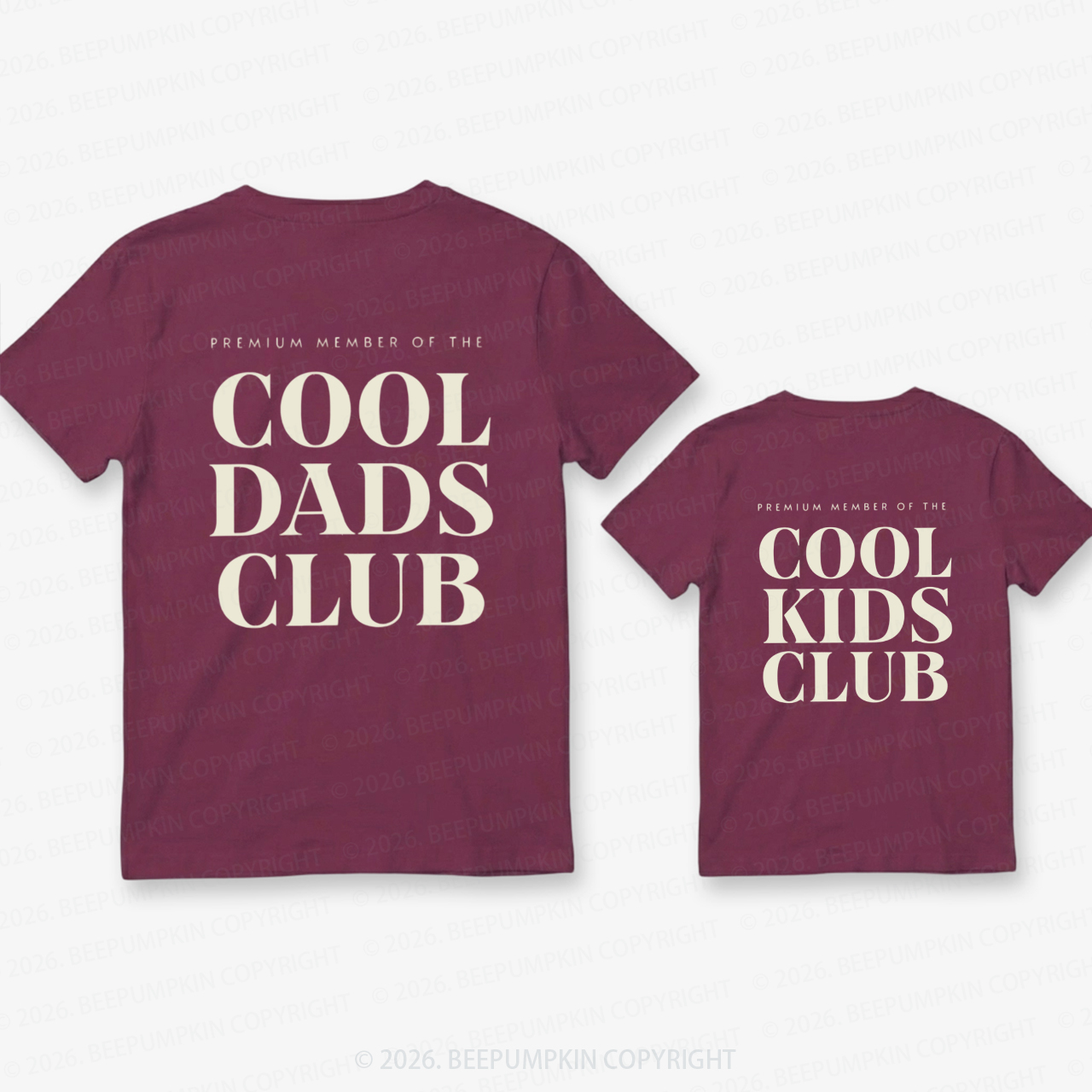Vintage Cool Dads Club Dad&Me Matching T-Shirts-Back Design