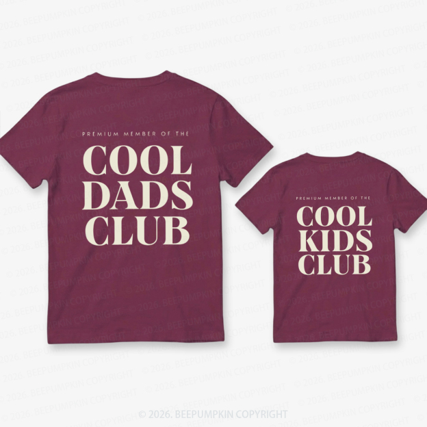 Vintage Cool Dads Club Dad&Me Matching T-Shirts-Back Design