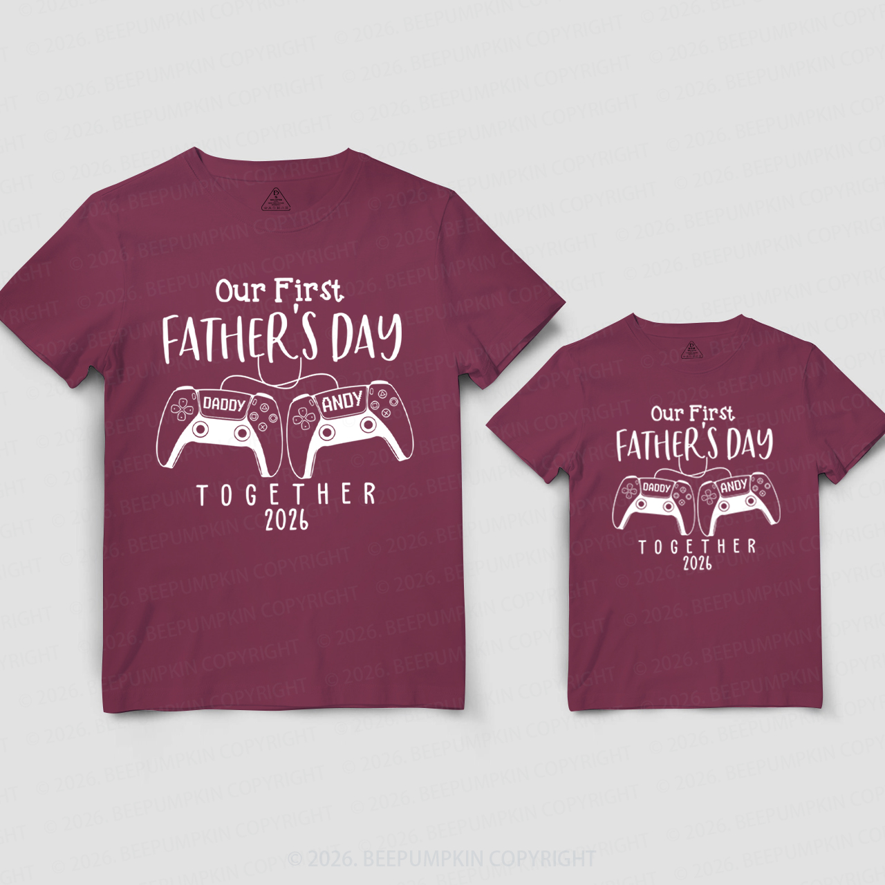 Personalized Gamer First Father's Day Dad&Me Matching Shirts