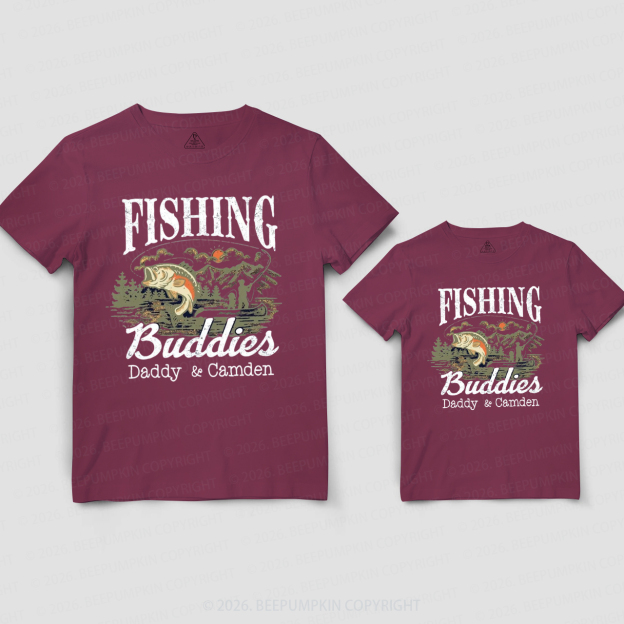 Personalized Fishing Buddies Father's Day Dad&Me Matching Shirts