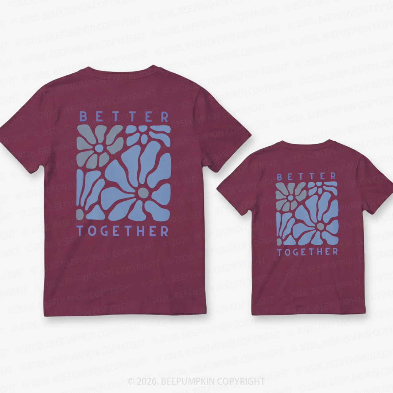 Better Together with Retro Flowers Dad&Me Matching Shirts
