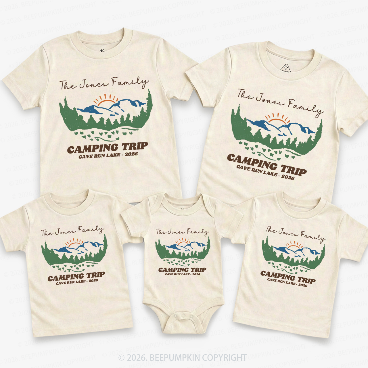Personalized Family Camping Crew Family Matching T-Shirts