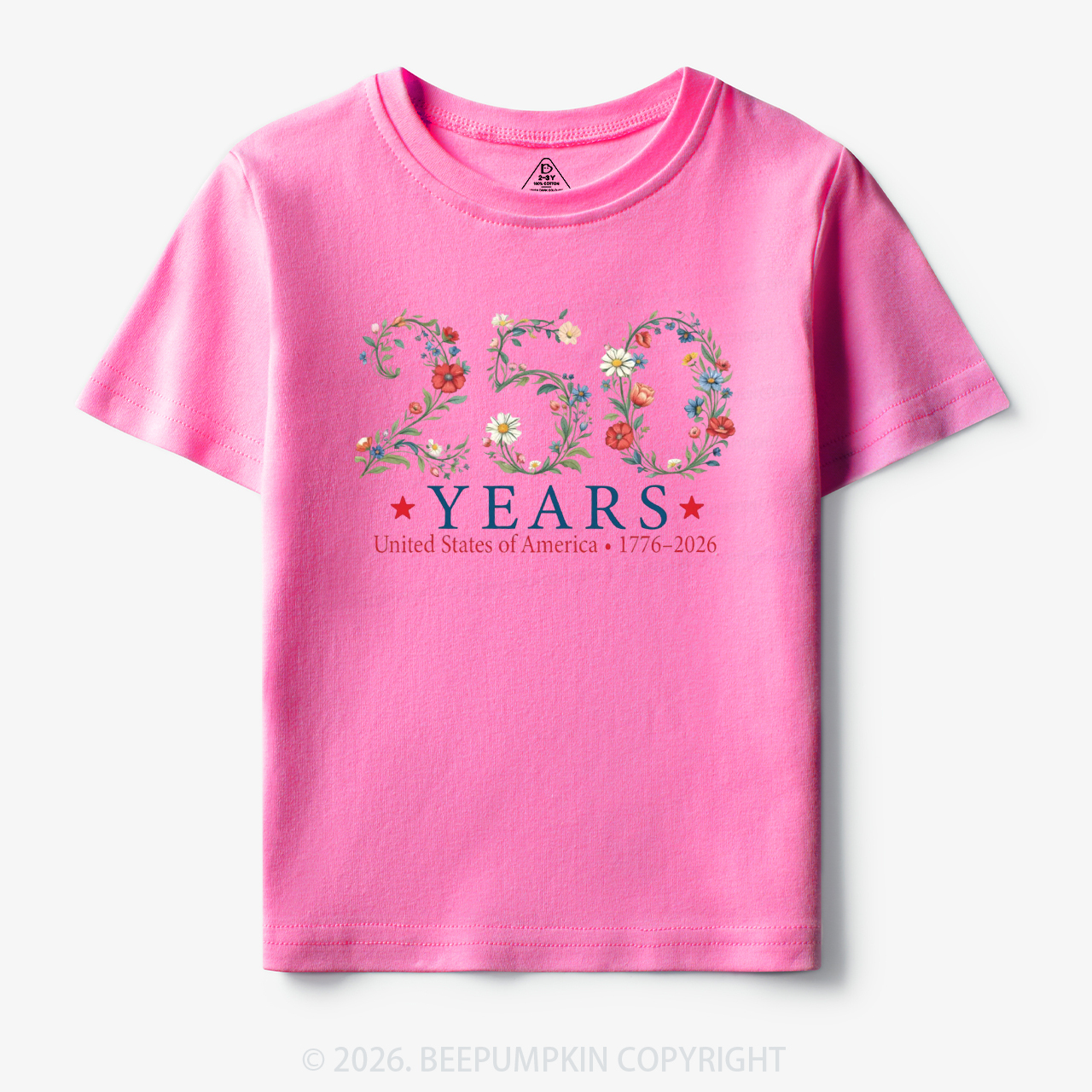 USA 250th Anniversary Floral Toddler&Kid's Tees