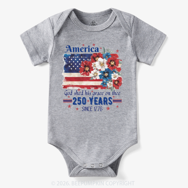 America 250 Years Flag Floral Bodysuit