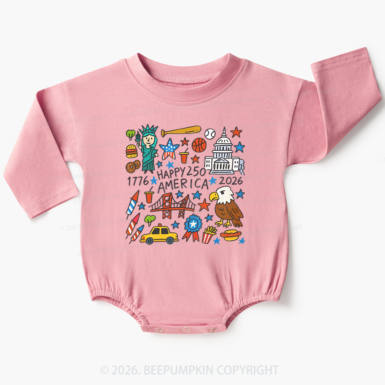 America 250th Anniversary Baby Bubble Romper