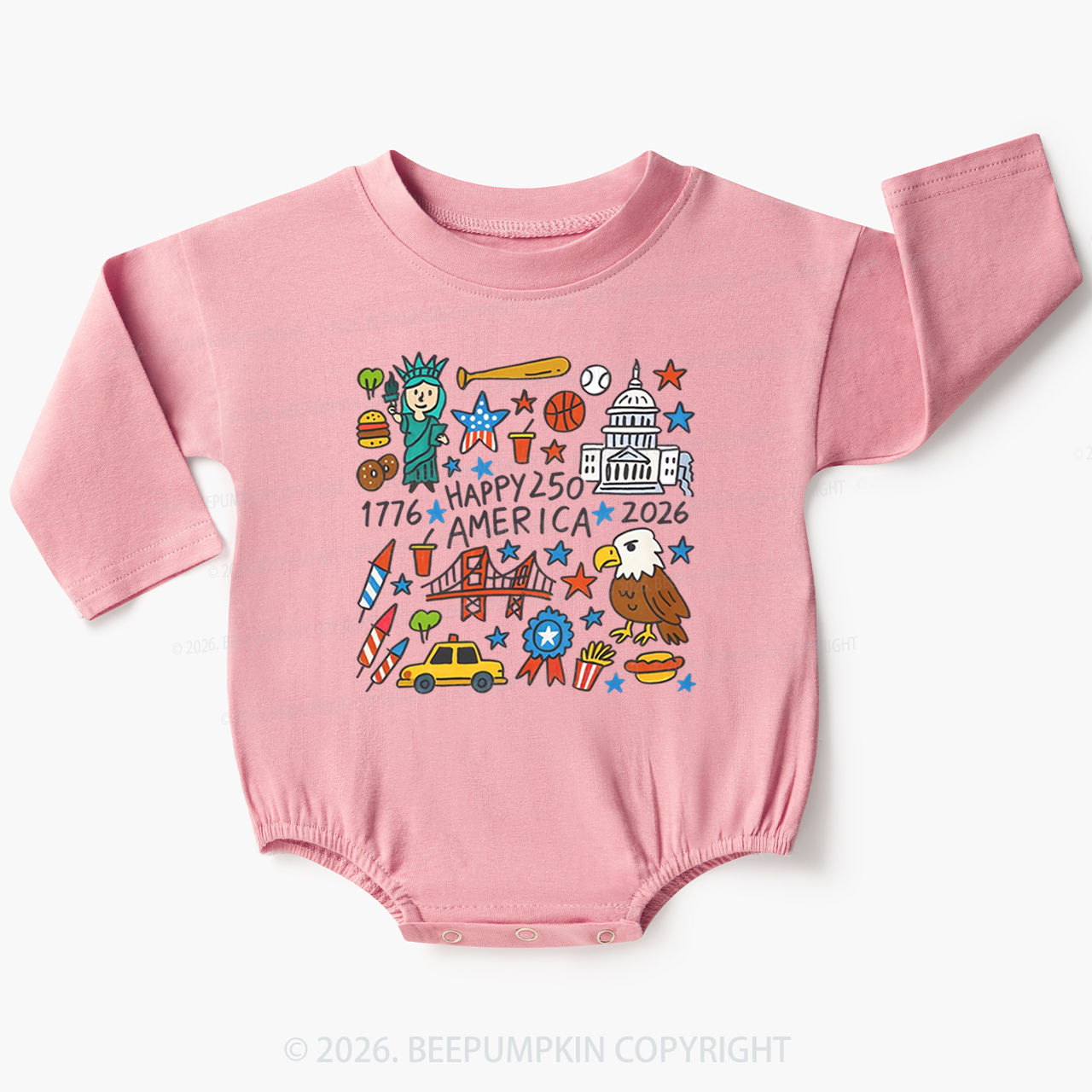 America 250th Anniversary Baby Bubble Romper