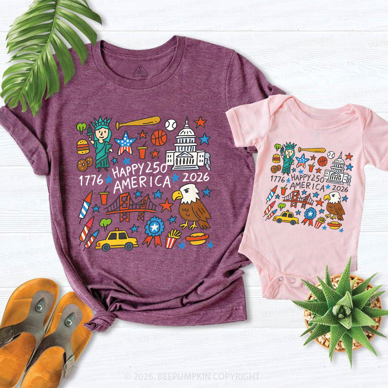 America 250th Anniversary Mom&Me Matching T-Shirts