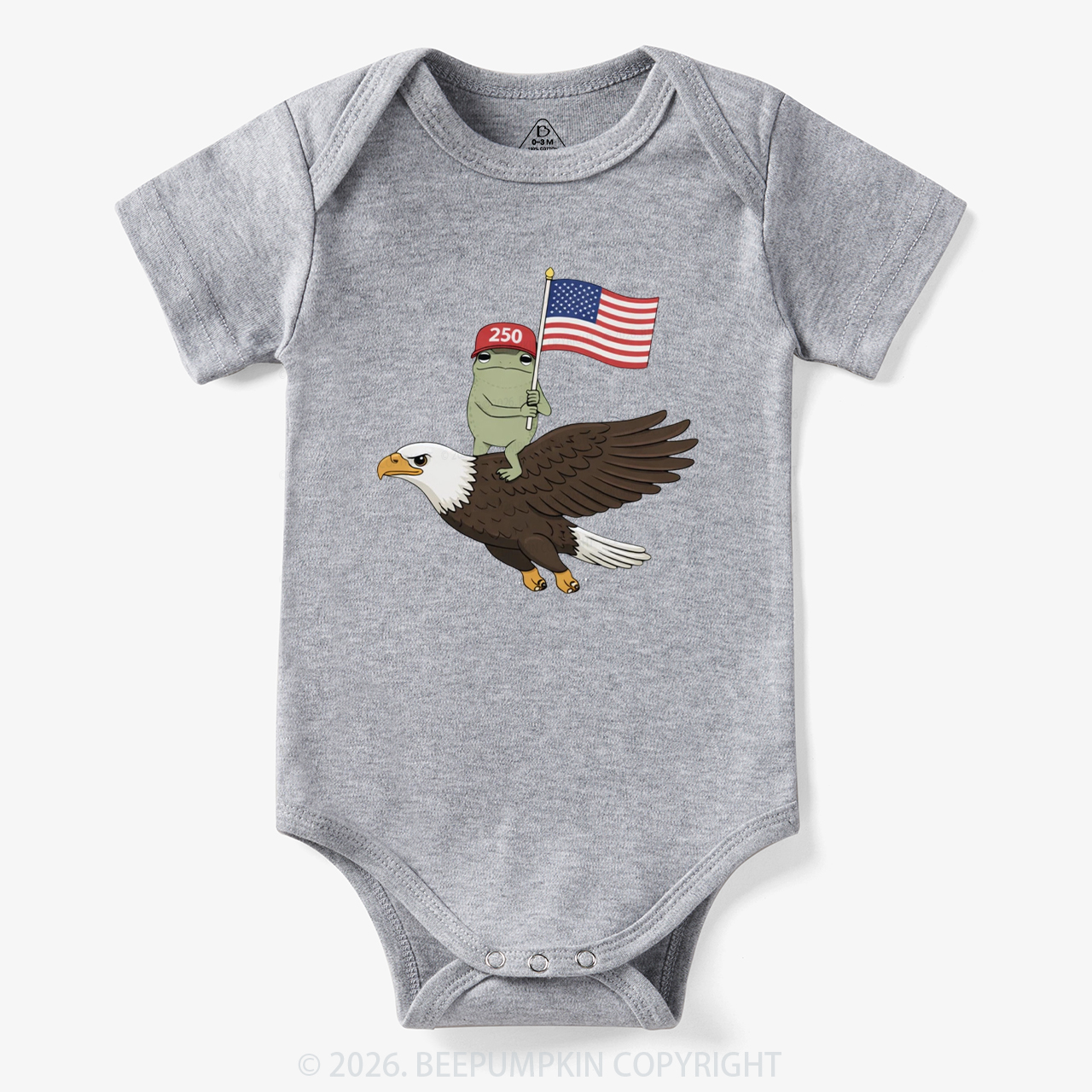 Americas 250th Birthday Funny Frog Bodysuit
