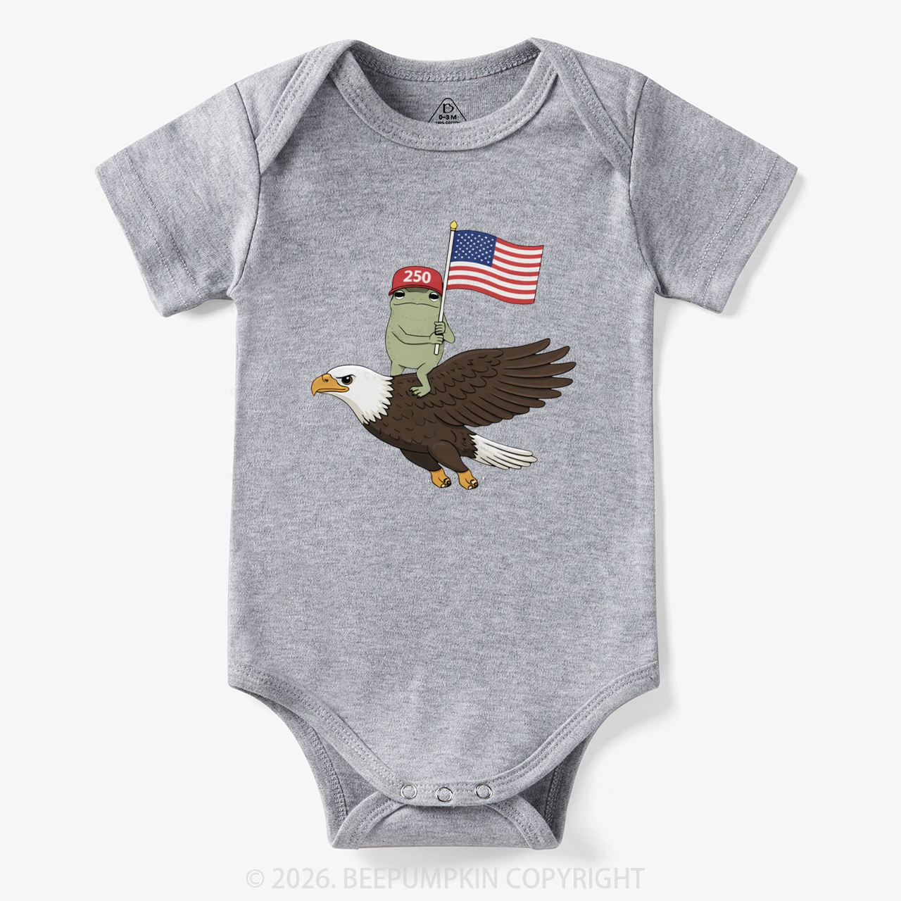Americas 250th Birthday Funny Frog Bodysuit