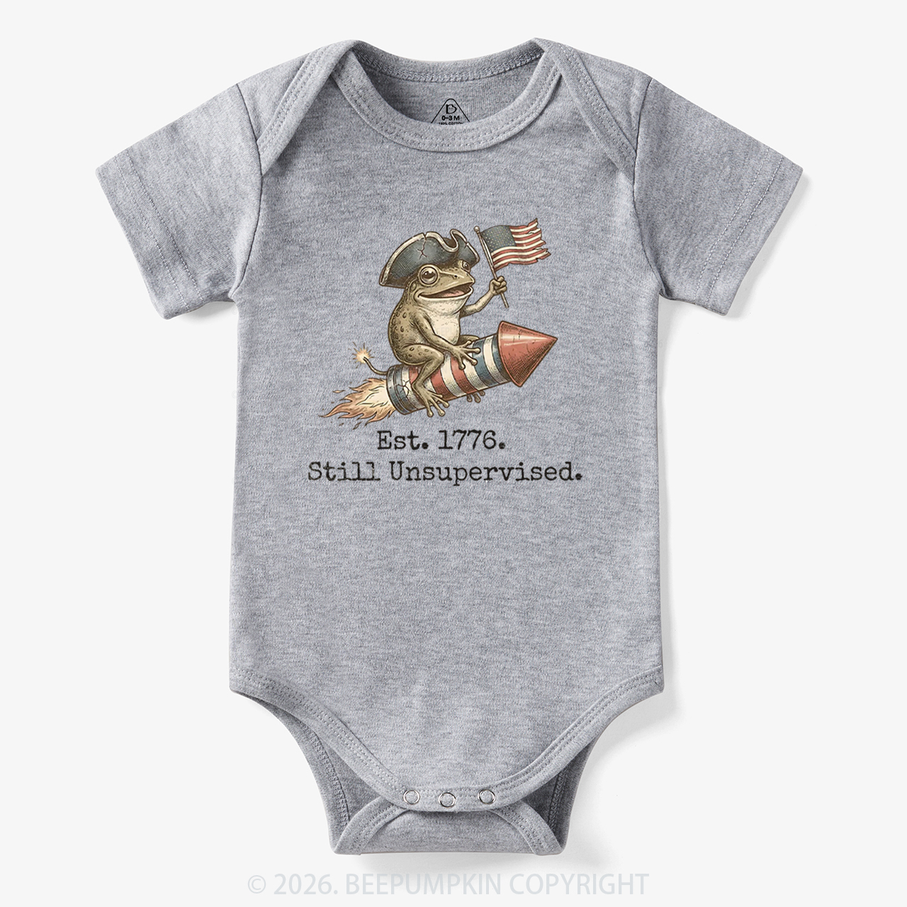 Est 1776 Funny Frog  American 250th Anniversary Bodysuit
