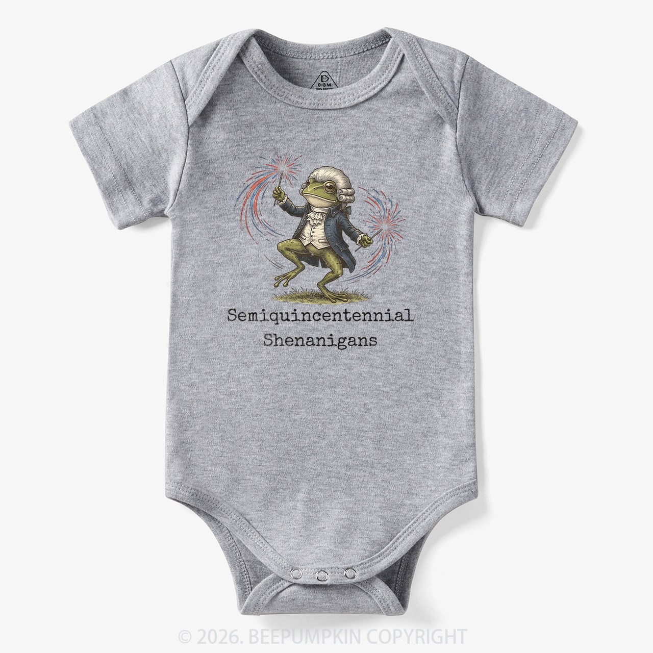 American 250th Anniversary Funny Frog Retro Bodysuit