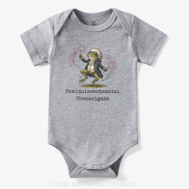 American 250th Anniversary Funny Frog Retro Bodysuit