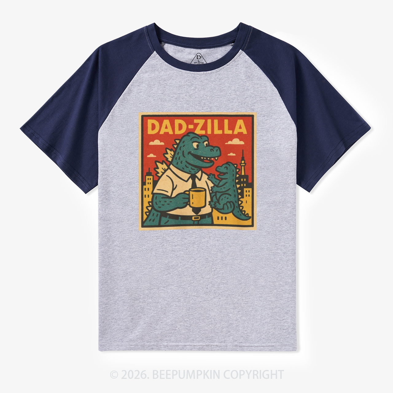 Dadzilla Retro Raglan T-shirt