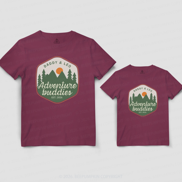 Personalized Adventure Buddies Father's Day Dad&Me Matching Shirts