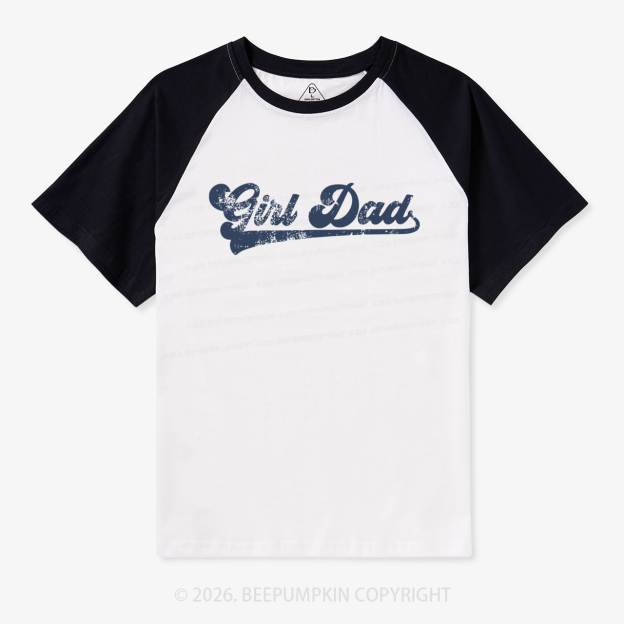 Girl Dad Father’s Day Retro Raglan T-shirt