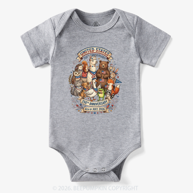 USA 250th Anniversary 4th of July Bodysuit