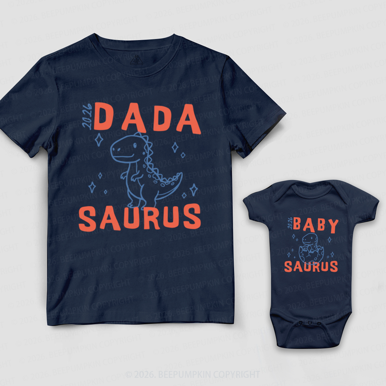 Funny Family Saurus Family Matching Shirts