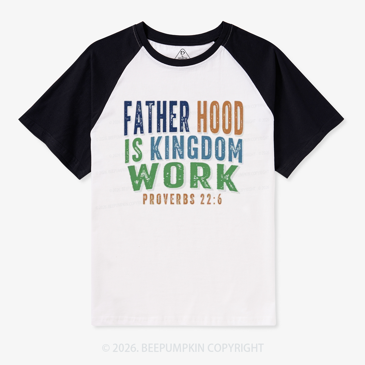 Christian Dad Fatherhood Is Kingdom Work Retro Raglan T-shirt