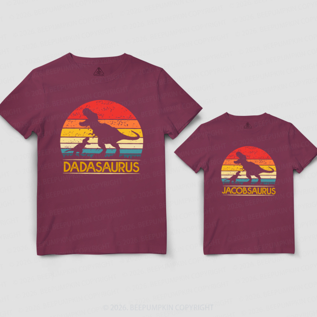 Personalized T-Rex Dinosaur Dad&Me Matching Shirts