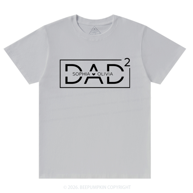 Personalized Dad Squared With Kids Names T-Shirts