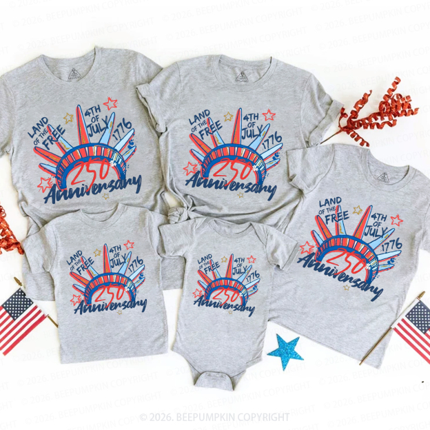 4th of July USA 250th Anniversary Family Matching Shirts