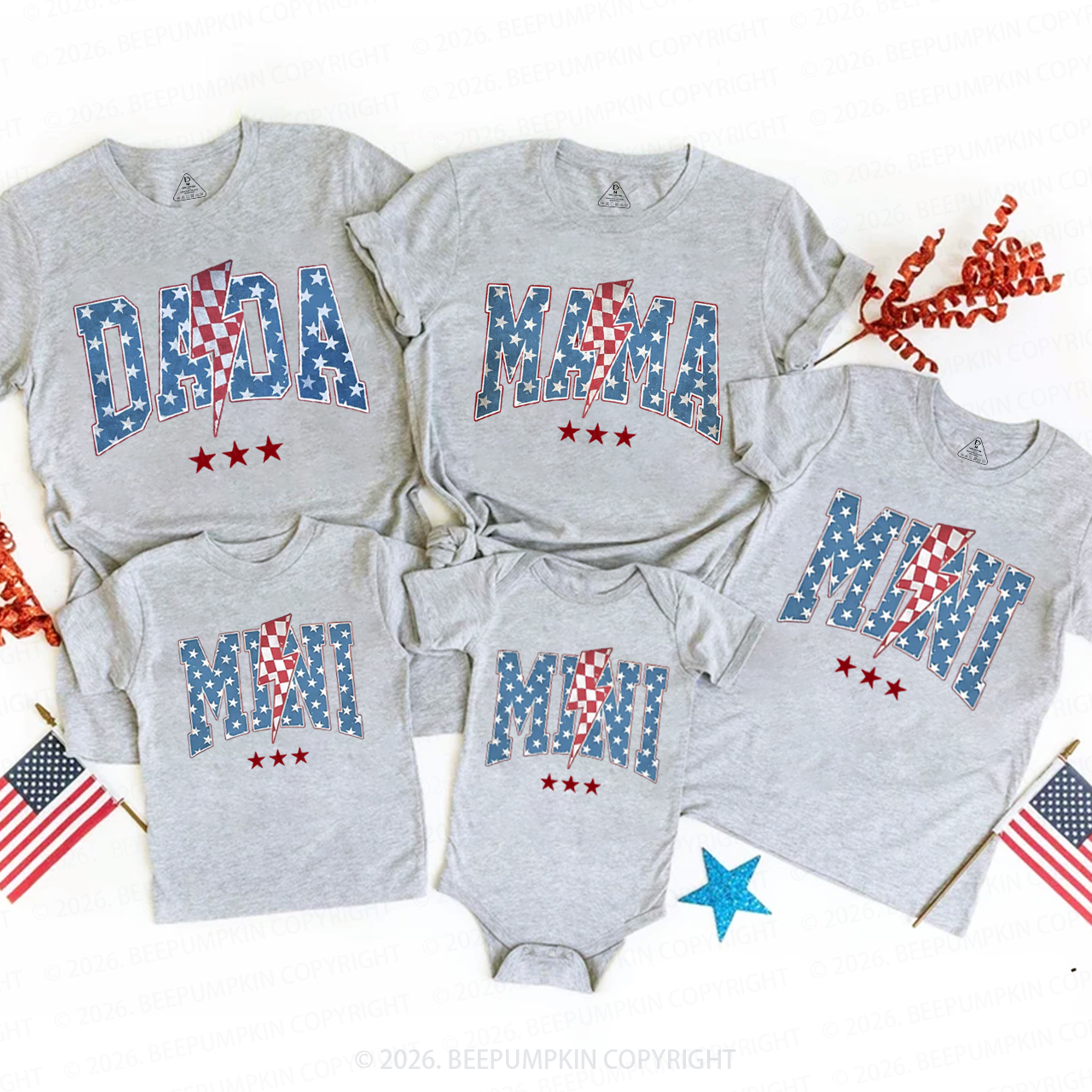 Mama Dada Mini 4th of July Family Matching Shirts