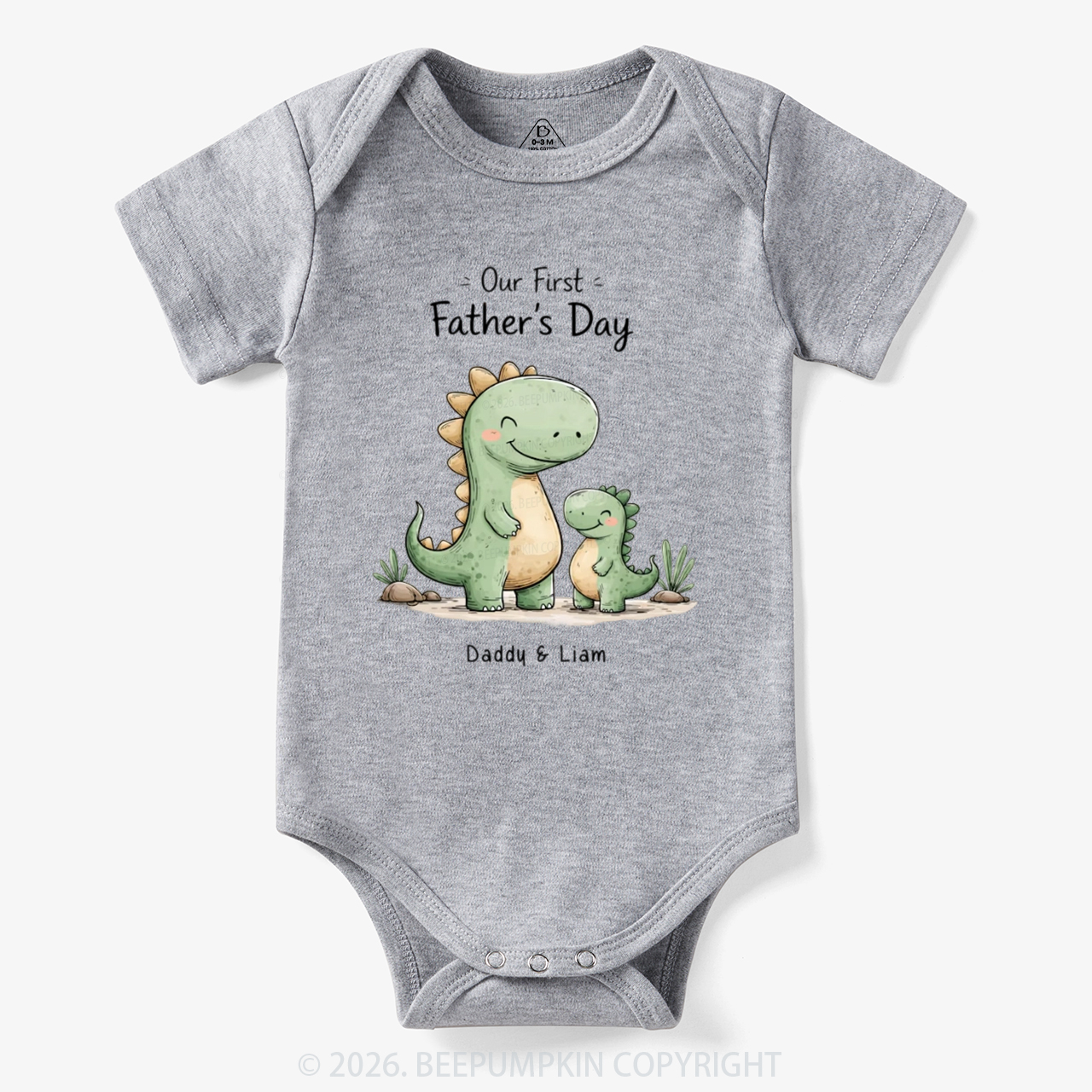 Personalized First Father's Day Dinosaur Bodysuit