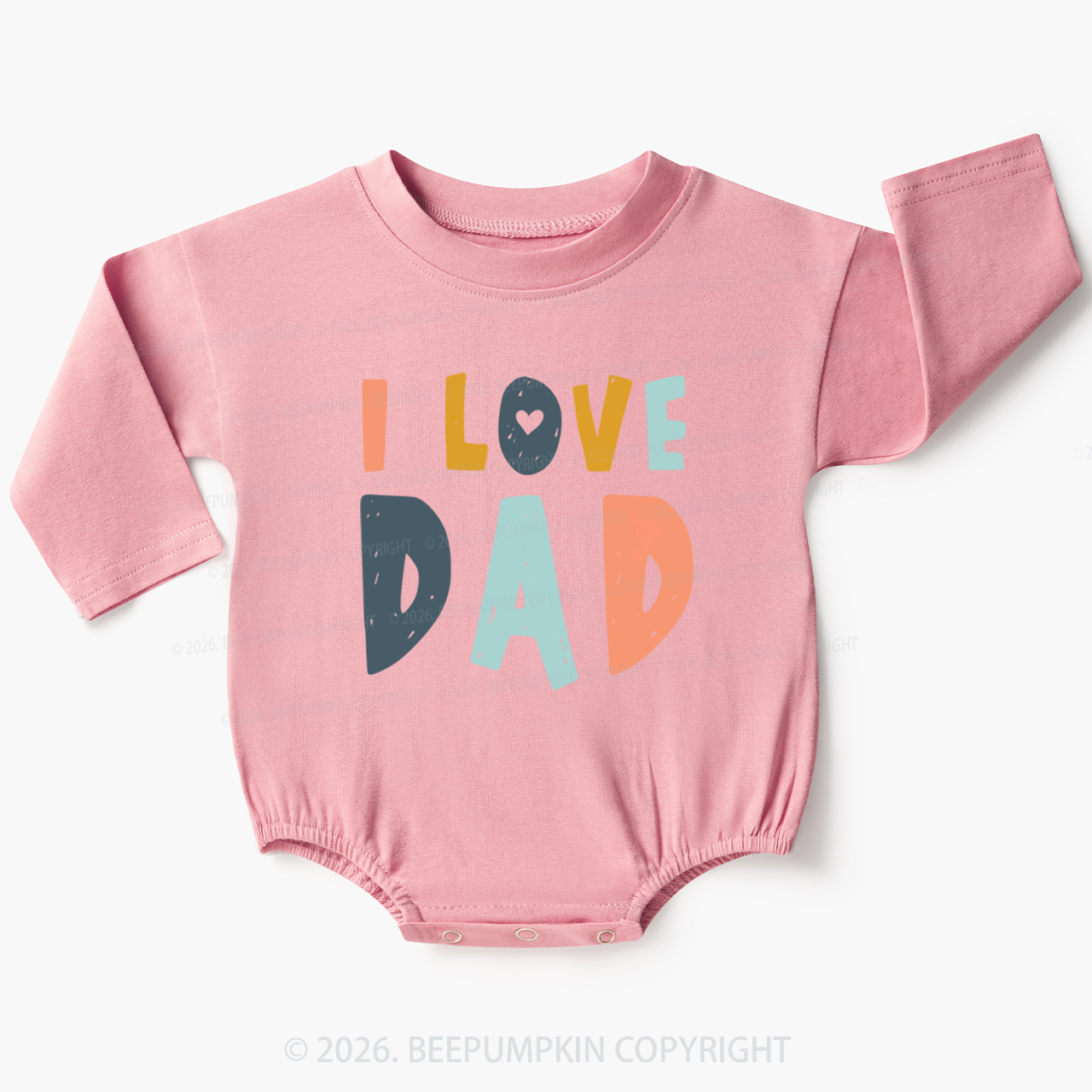 Father's Day 'I Love Dad' Baby Bubble Romper