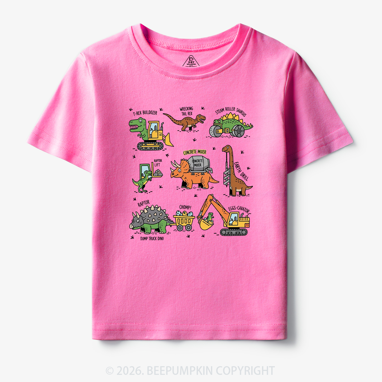 Dinosaur Construction Truck Toddler&Kid's Tees
