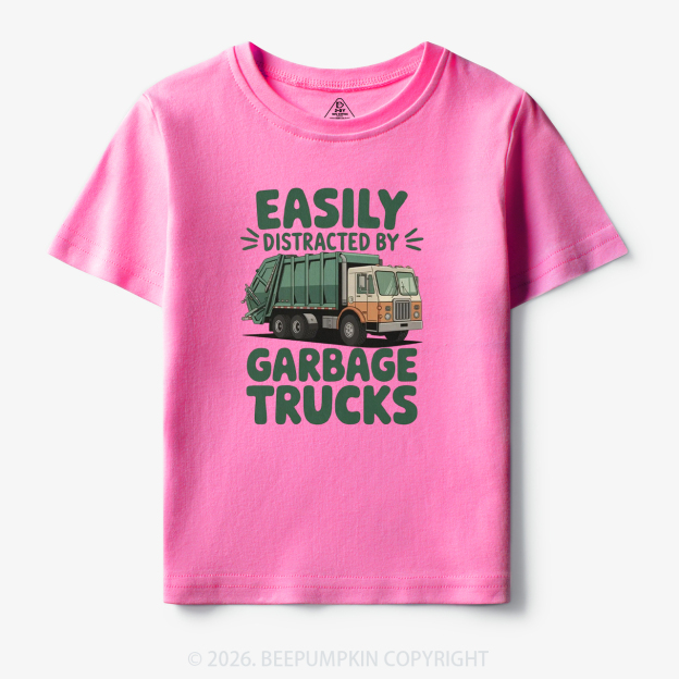 Easily Distracted by Garbage Trucks Toddler&Kid's Tees