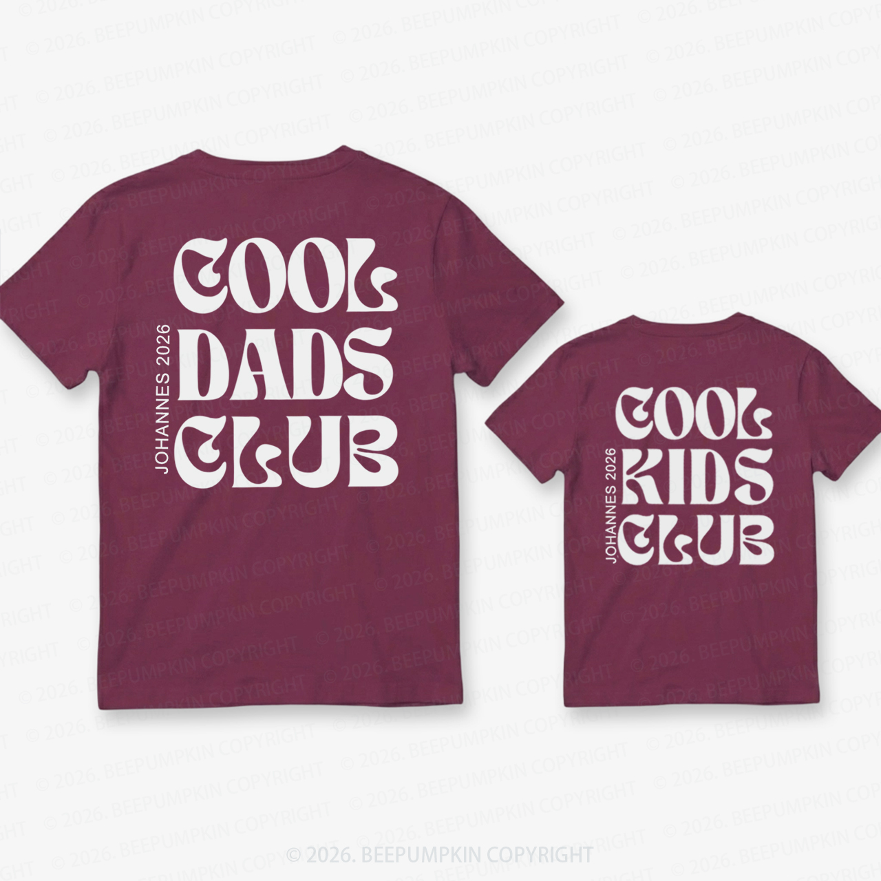 Personalized Cool Dads and Kids Club Dad&Me Matching Shirts-Back Design