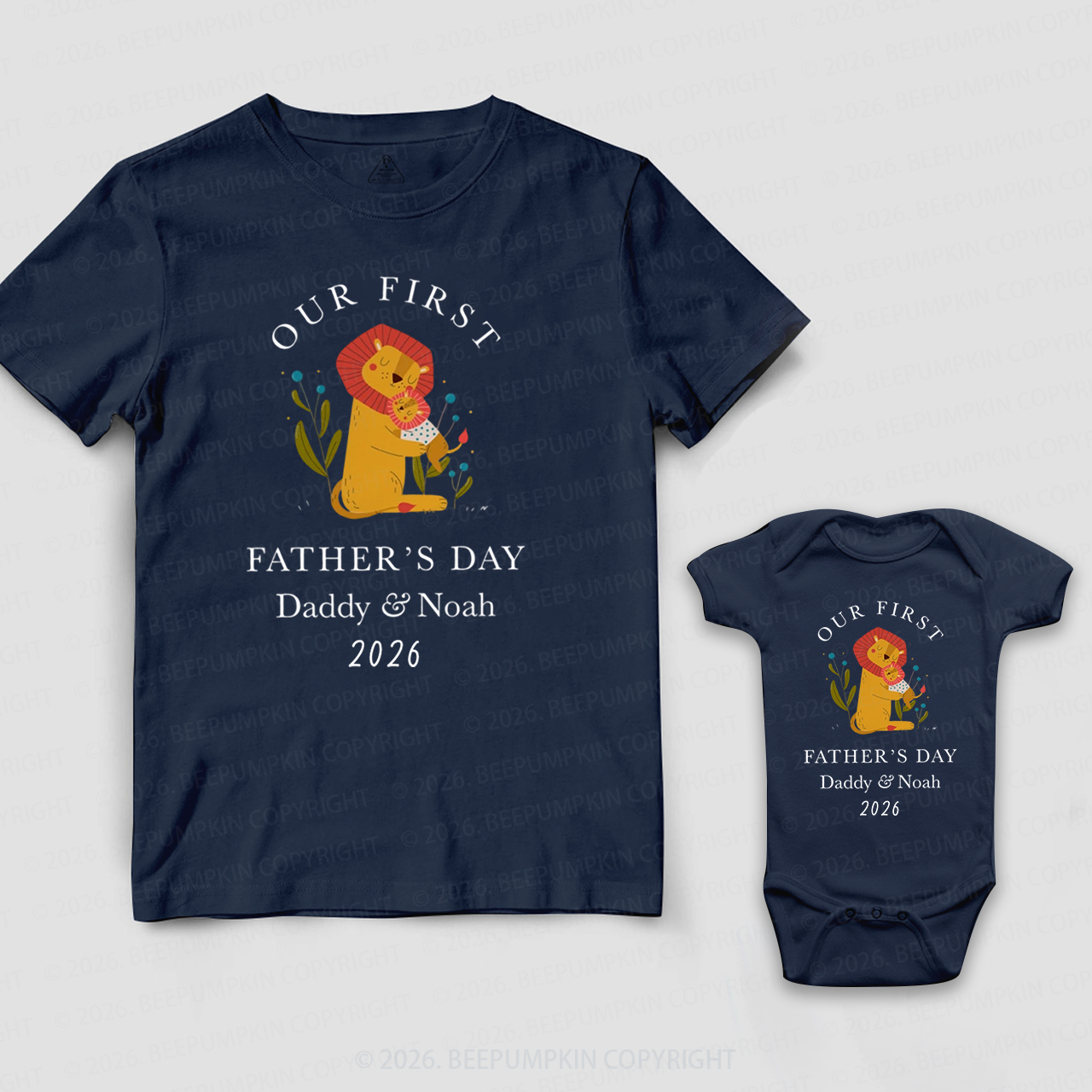 Personalized Lion Our First Father’s Day Dad&Me Matching Shirts