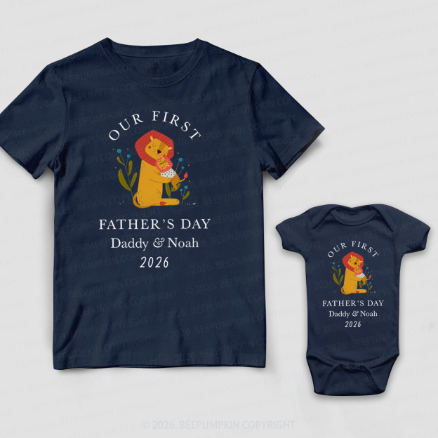 Personalized Lion Our First Father’s Day Dad&Me Matching Shirts