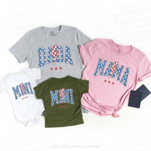 Mama Dada Mini 4th of July Family Matching Shirts