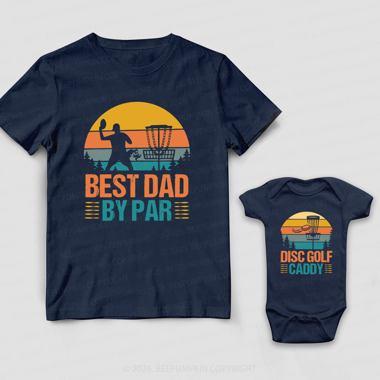 Best Dad By Par Disc Golf Dad&Me Matching Shirts