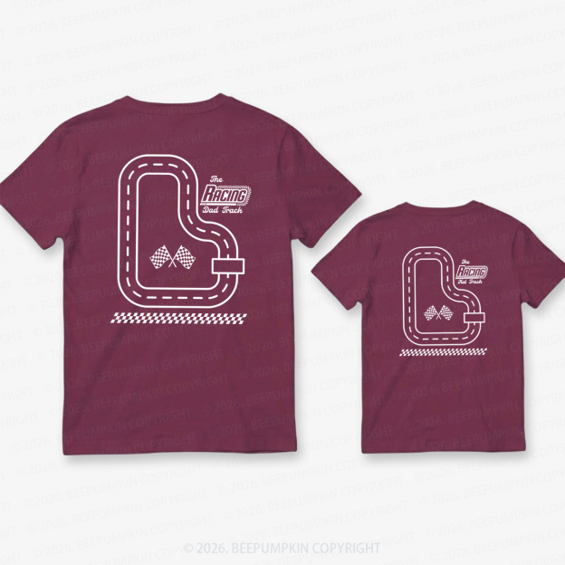 Race Track Dad Father's Day Dad&Me Matching Shirts-Back Design