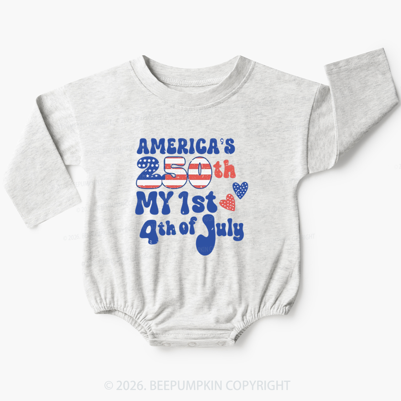 My First 4th of July America 250th Baby Bubble Romper