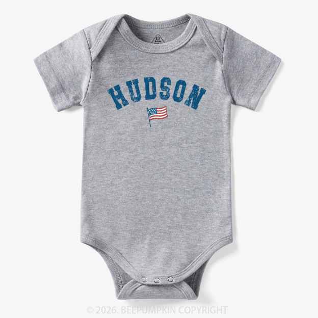 Personalized USA Flag with Name Bodysuit