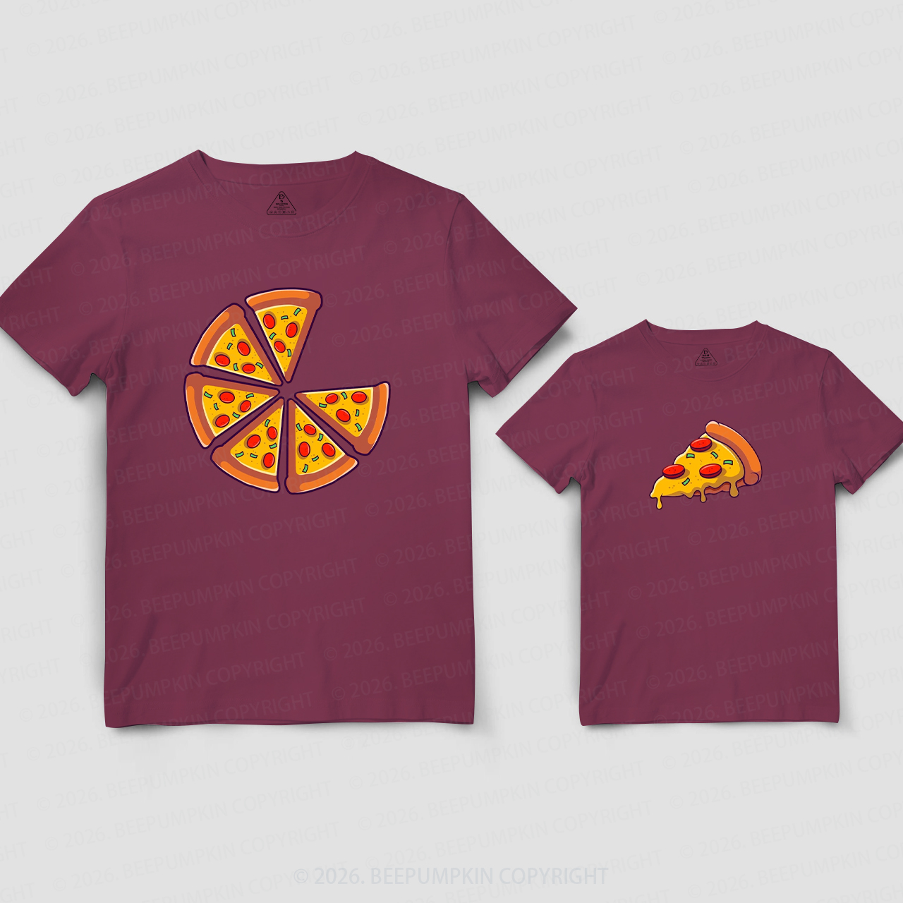 Whole Slice & Little Slice Pizza Dad&Me Matching Shirts