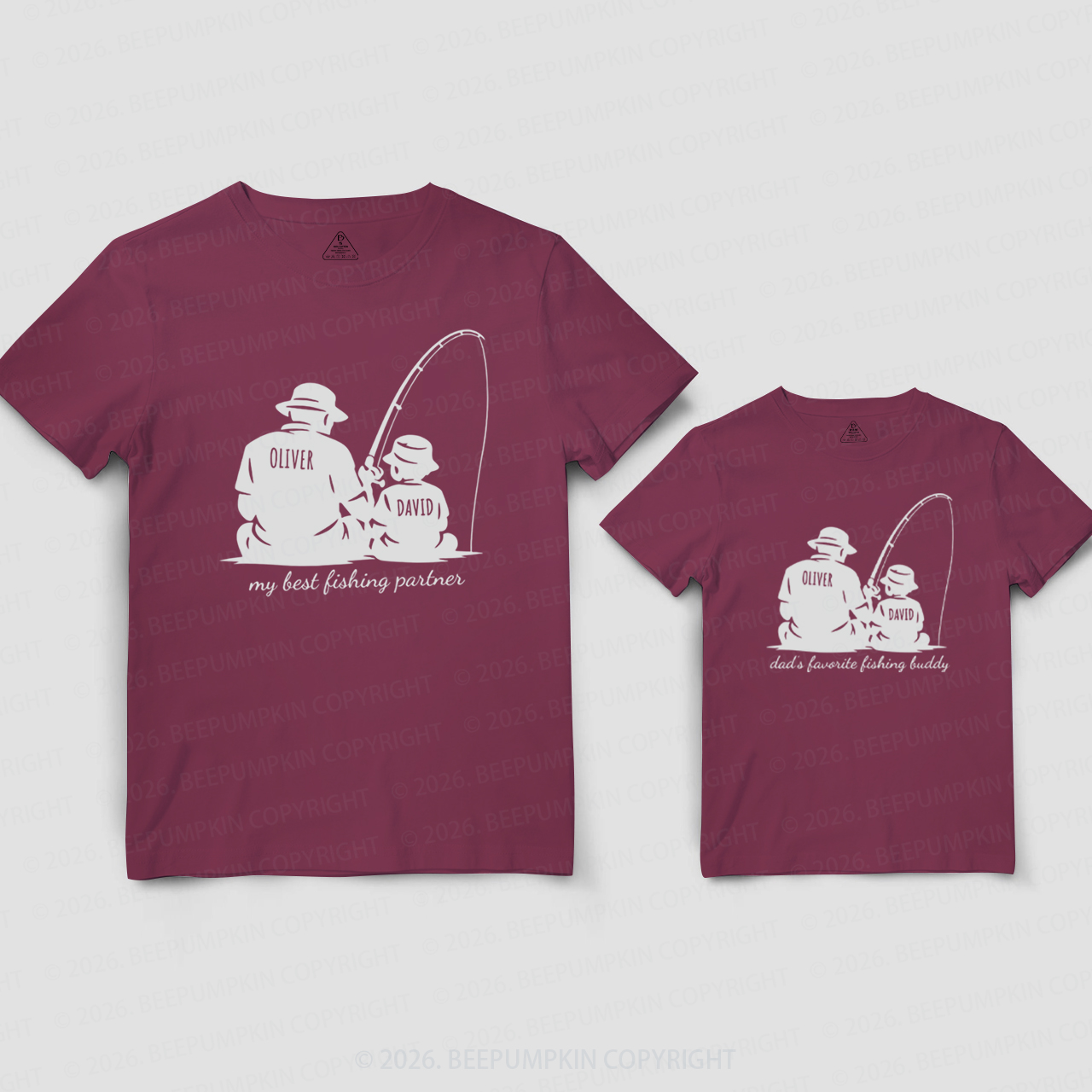 Personalized Dad Fishing Buddy Dad&Me Matching Shirts