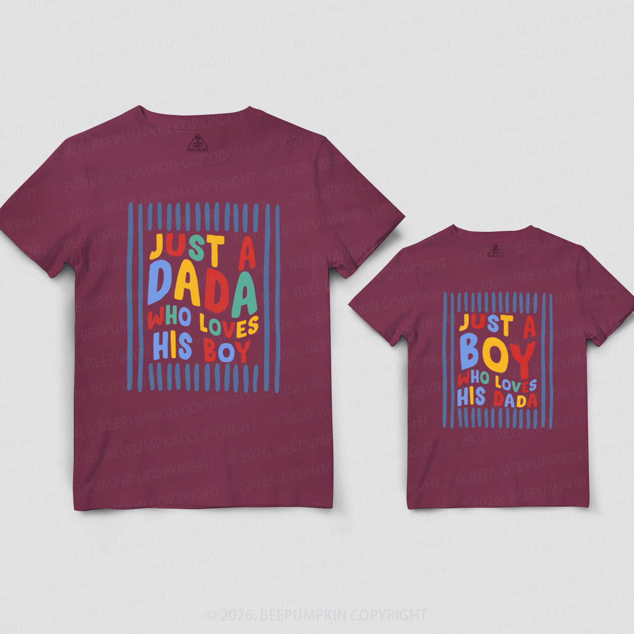 Personalized Just a Dada Who Loves His Boy His Girl Dad&Me Matching Shirts